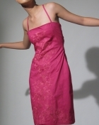  Women's Dress Fuchsia Cotton Poplin 100465 Fuchsia 